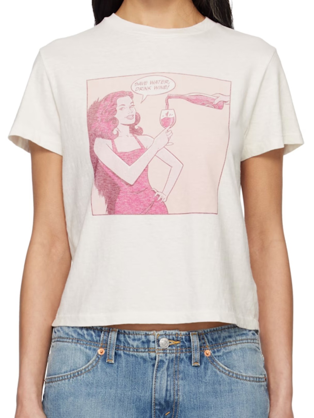 RE/DONE Off-White Classic 'Drink Wine' T-shirt